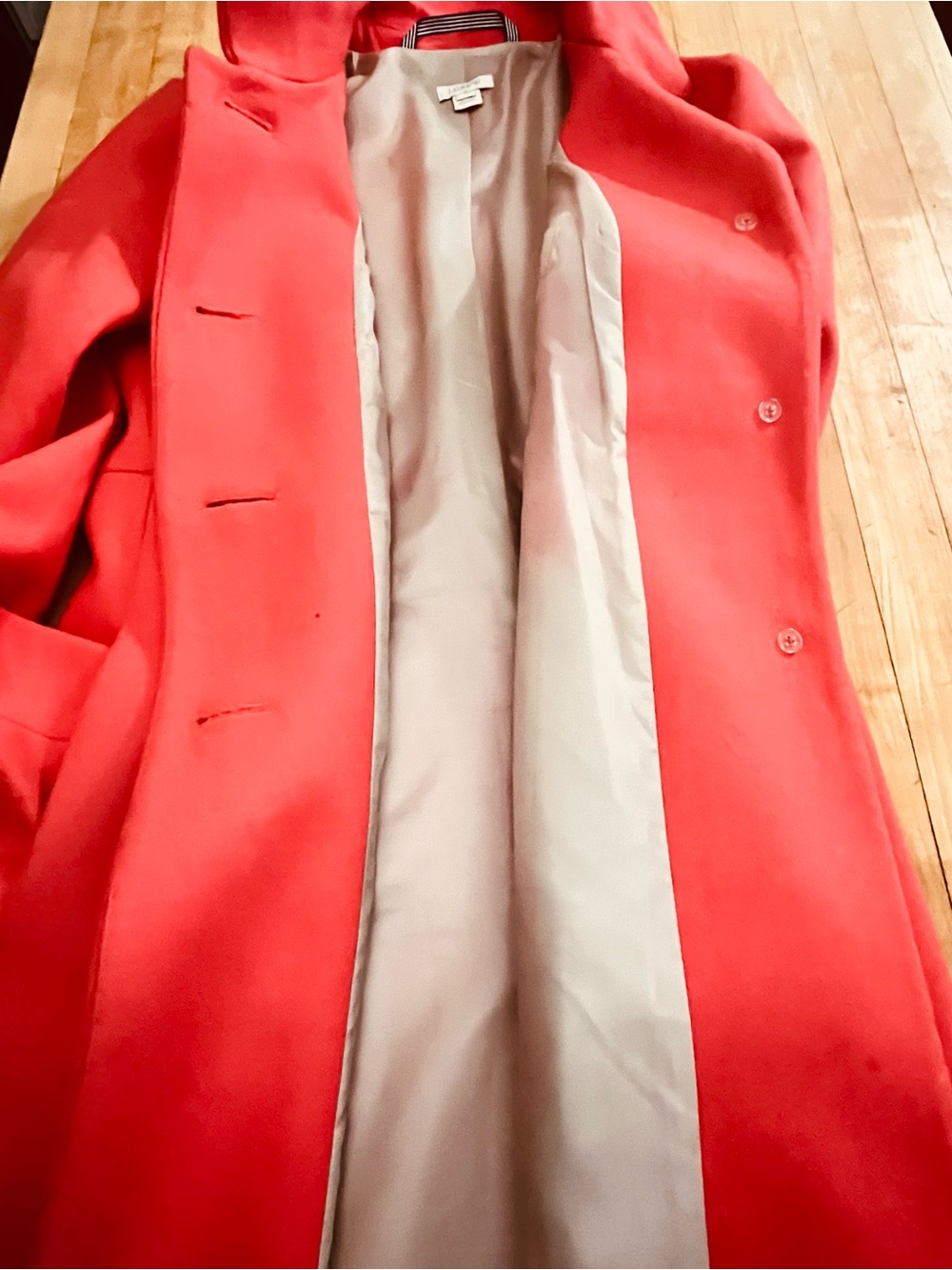 J.Crew Coral Wool Funnel Neck Coat Size 8 B4106 Winter Jacket - Picture 6 of 16